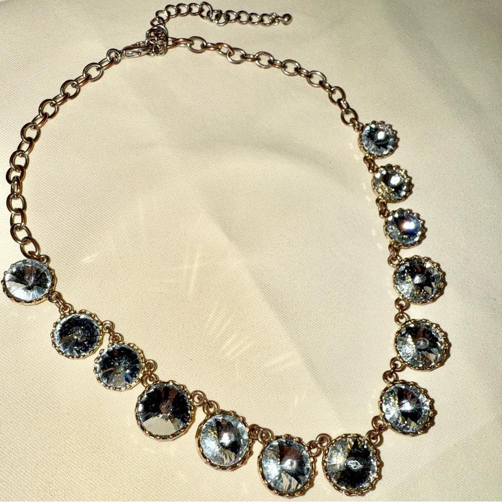 J. Crew Brulee Rhinestone & Brass Statement Necklace - Picture 2 of 4